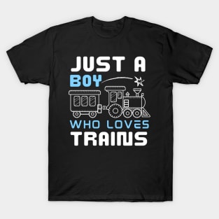 Kids Train Birthday Just a boy who loves Trains T-Shirt